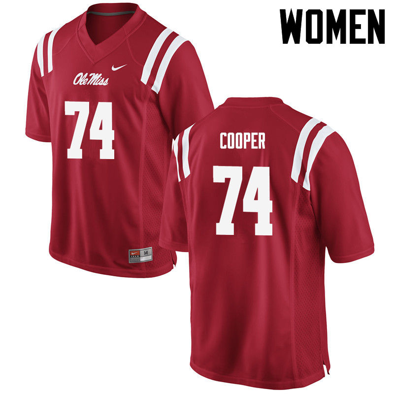 Fahn Cooper Ole Miss Rebels NCAA Women's Red #74 Stitched Limited College Football Jersey GAM8158ST